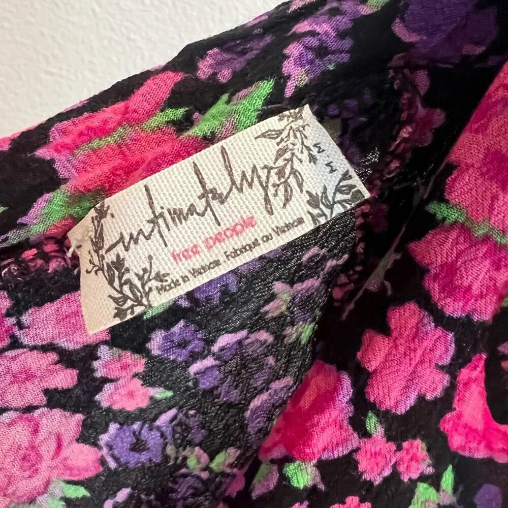 Free People Intimately Black Floral Bare it All Bodysuit Size M - Picture 6 of 10